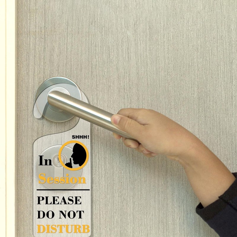 CHGCRAFT 2Pack Do Not Disturb Door Sign Acrylic Notice Door Hanger Sign In Session Handle Decorations Mark for Homework Office Schools Business Conference Room Meeting In Session - Image 4